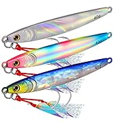 TRUSCEND Saltwater Jigs Fishing Lures 10g-160g with Flat BKK Hooks, Slow Pitch/Knife/Vertical Jig...
