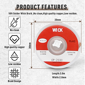 no clean solder wick desoldering core