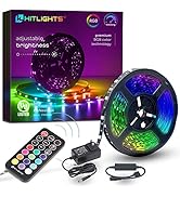 HitLights 32.8ft LED Strip Lights, RGB 5050 Color Changing LED Light Kit Ultra Brighter 300LEDs F...