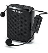 WinBridge Wireless Voice Amplifier UHF Microphone, Portable Speaker Microphone with Bluetooth, Pe...