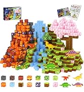 158PCS Magnetic Blocks- 1Inch Magnetic Cubes 3D Dinosaur World for Kids STEM Construction Toys - ...