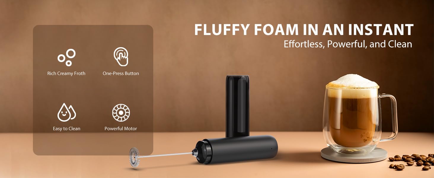 Rechargeable Milk Frother Hanheld