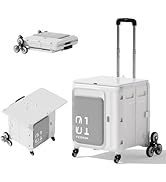 TODAYGO Folding Utility Rolling Cart with Stair-Climbing Wheels &amp; Front Door, 160LBS Capacity 360...