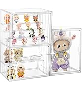 Attelite Acrylic Display Case Compatible with POP MART Labubu Display Case, 4 Tier Figure Clear C...