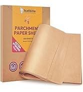 Katbite 200Pcs 12x16 In Unbleached Parchment Paper for Baking, Precut Parchment Paper Sheets, Hea...