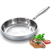 DELARLO Stainless Steel Frying Pan 11.6 inch, All Stove Safe Up to 600?, Fast Even Heat, Tri-Ply ...