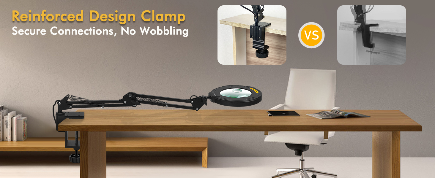 table magnifying glass with light