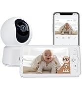 ARENTI WiFi Baby Camera Monitor B2 Kit 2025 Upgraded, 5-inch Wireless Display, Smartphone App, En...