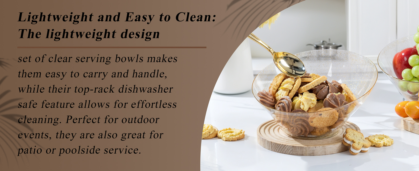 12 Pack Gold Glitter Plastic Serving Bowls