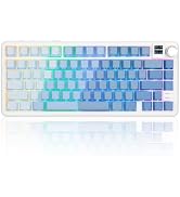 Rii RK805 Wireless Gasket Mechanical Keyboard with TFT Screen and Knob,75% Creamy Gaming Keyboard...