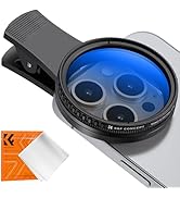 K&F Concept 52mm Clip-on CPL Phone Camera Lens Filter Kit, Circular Polarizer Polarizing Filter C...