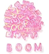 FASHEWELRY 90Pcs Iridescent Clear Large Letter Beads, 20mm Big Alphabet Beads Random Mixed Large ...
