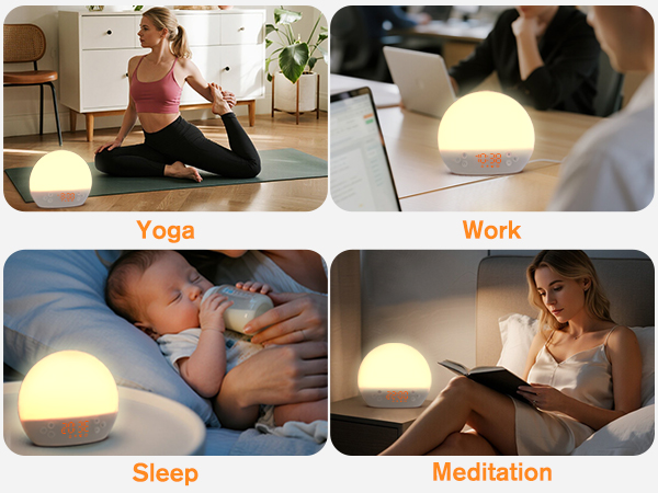 daylight alarm clock with light sound machine white noise sunset sunrise simulation for wakeup sleep