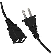 2 Prong Polarized Black Extension Cord 5 feet 1250W 10A Thin Power Cable Male to Female for Indoo...