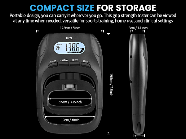 Grip Strength Tester, Hand grip Dynamometer, Digital Grip Strength Tester,Adjustable Hand Grip