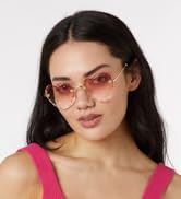 GIFIORE Heart Sunglasses Women Trendy Heart Shaped Glasses Fashion Rimless Pink Blue Gradient Lens