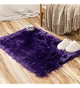 MIULEE Fluffy Rug Soft Shaggy Faux Fur Area Rug Luxury Plush Rectangle Carpet for Bedroom Living ...