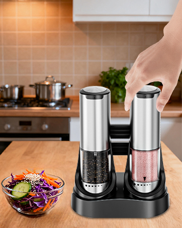 automatic salt and pepper grinder set rechargeable salt and pepper shakers set