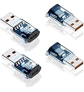 Poyiccot USB to USB C Adapter 10Gbps, 4Pack Transparent USB C Female to USB A Male OTG Type C Con...