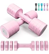 Adjustable Dumbbells Hand Weights Set: Sportneer 5 lb Dumbbells Set of 2 Each 2lb 3lb 4lb 5lb Fre...