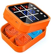 Focfundier Rechargeable Tic Tac Toe Game Box, Upgraded 5 Fun Brain and Memory Games, Compact Hand...