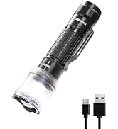 HAUTMEC 700 Lumens Rechargeable Flashlights Waterproof LED Flashlight with Zoomable Beam Bright T...