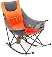 SUNNYFEEL Oversized Heated Camping Chair, Folding Rocking Camping Chairs with Luxury Padded Recli...