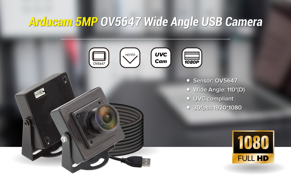 Arducam OV5648 USB camera module, 5MP USB Webcam