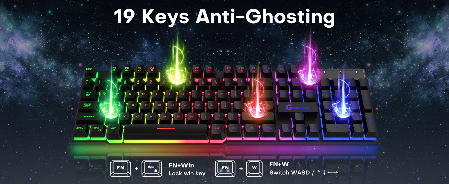 104 wired gaming keyboard