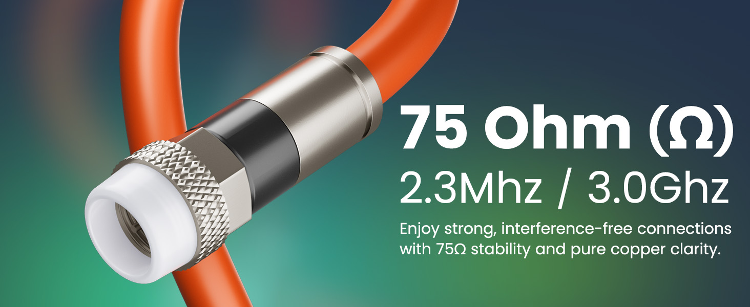 Enjoy strong, interference-free connections with 75$$\Omega$$ stability and pure copper clarity.