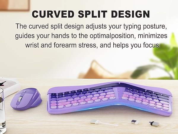 Ergonomic Wireless Keyboard Mouse