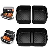 HOMELYLIFE Air Fryer Silicone Liners for Ninja DZ071 7-QT DualZone Megazone Air Fryer, 2 Pcs Line...