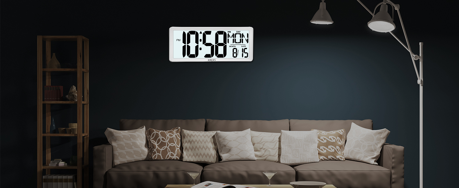 digital wall clock with backlight