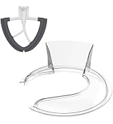 Pouring Shield for KitchenAid 4.5-5QT Mixer Bowl (Stainless Steel, Glass, Ceramic) and Flex Edge ...