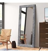 AAZZKANG Rustic Mirror Full Length Wood Framed Floor Mirrors 59"x24" Rectangle Large for Bedroom ...