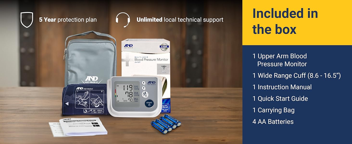 AD Medical.UA-767F - B00ZTTAV5Q Multi user Blood Pressure Monitor Included in the box