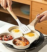 Ceramic Egg Pan Omelette Pan, 4-Cup Nonstick Omelette Skillet, Breakfast Frying Pan