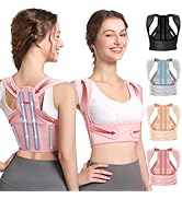 Fit Geno Posture Corrector for Women: Adjustable Back Brace for Upper Back Support, Breathable Ba...