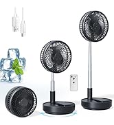 Primelove Portable Oscillating Rechargeable Fan, Battery Operated with 4 Speed Settings &amp; Remote ...