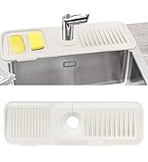 Sink Splash Guard, Silicone Sink Faucet Mat Sink Accessories Faucet Absorbent Mat for Kitchen, Ba...