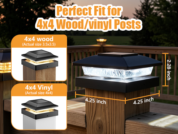 solar post caps 4x4