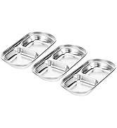 Operitacx Stainless Steel Sauce Dish: 3pcs Sauce Dish Divided Serving Tray Seasoning Dishes Sushi...