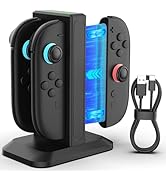 YCCTEAM Switch 2 JoyCon Charger,4-in-1 Joycon 2 Controller Charging Docking Station– Magnetic &amp; L...