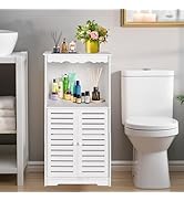 ShellKingdom Bathroom Storage Cabinet, Free Standing Floor Cabinet, Home Storage Shelf with Drawe...