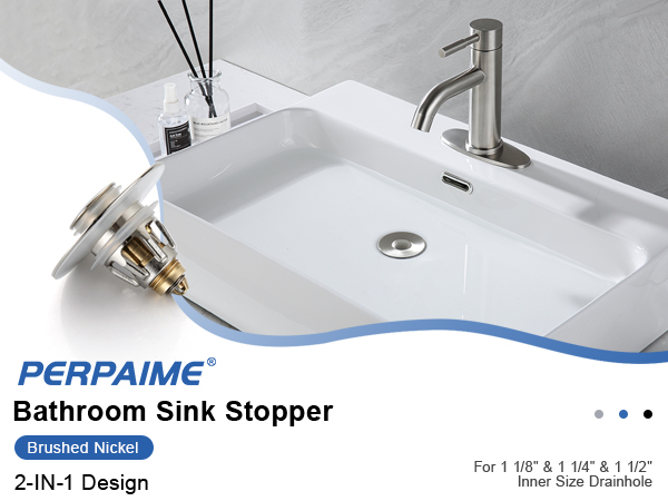 brushed nickel bathroom sink stopper
