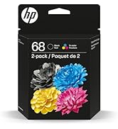 HP 68 Black/Tri-Color Ink Cartridges (2-Pack) | Works Envy 6100e, 6500e Series | Eligible for Ins...