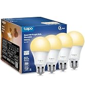 Tapo TP-Link Smart Light Bulbs, 800 Lumens (60W Equivalent), 2700K Soft Warm White LED Bulb, Dimm...