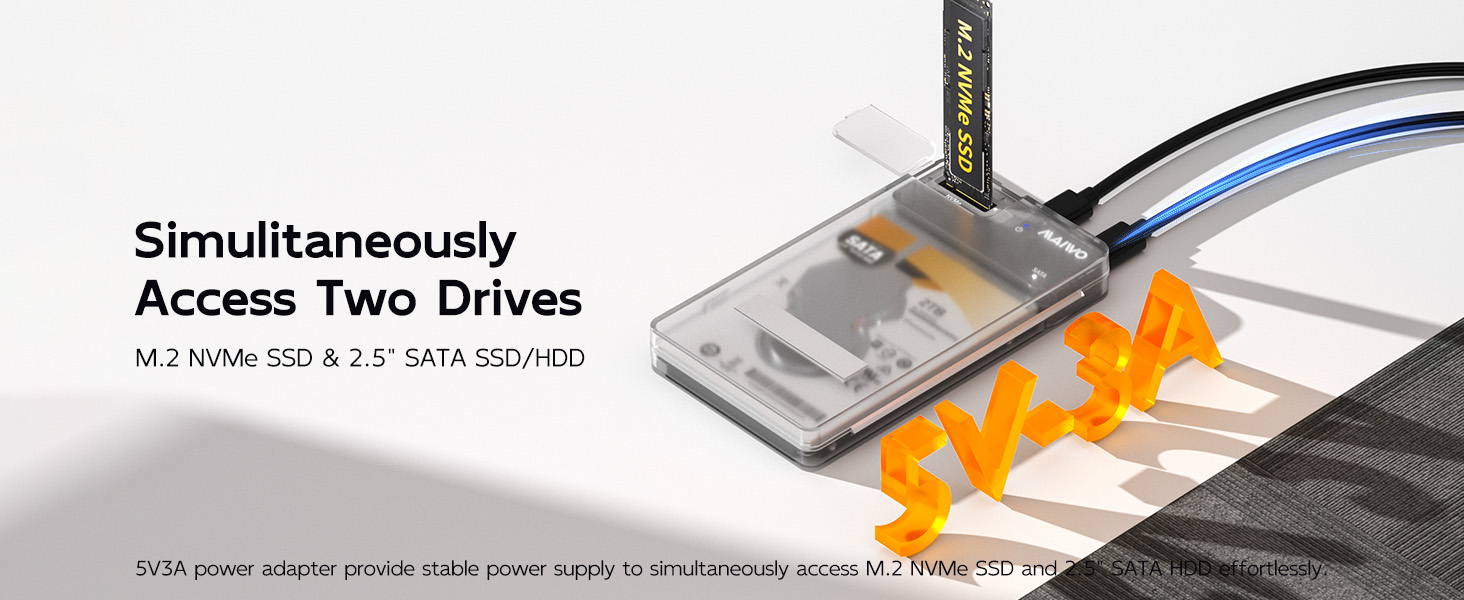nvme sata reader adapter Compatible with M.2 PCIe NVMe 2.5 inch SATA SSD/HDD hard disk dock station