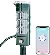 HBN Outdoor Smart Plug Waterproof with 6 Outlets,WiFi Power Stake Timer with 6Ft Cord,Outdoor Out...