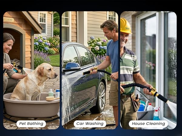 lightweight flexible water hose for pet bathing car washing house cleaning
